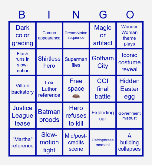 DCU BINGO Card