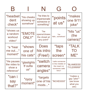 Oyoy Bingo Card