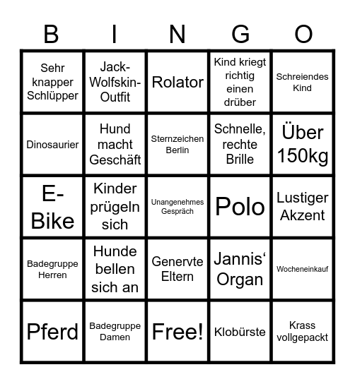 Zuschauer Bingo Card