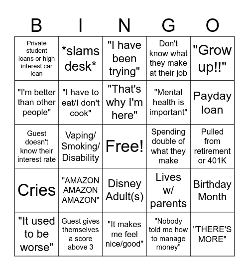 Financial Audit Bingo Card