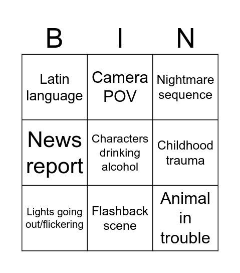 The Void Bingo Card