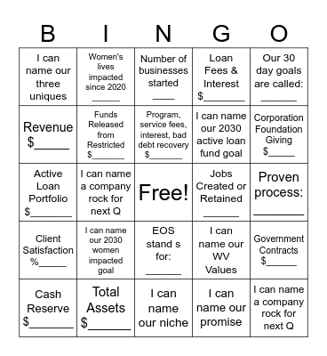 SOTO Bingo Card