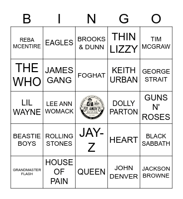 The Classics - By ARTIST Bingo Card