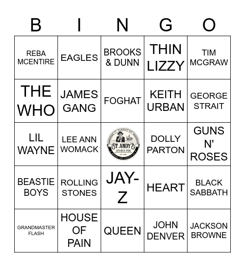The Classics - By ARTIST Bingo Card