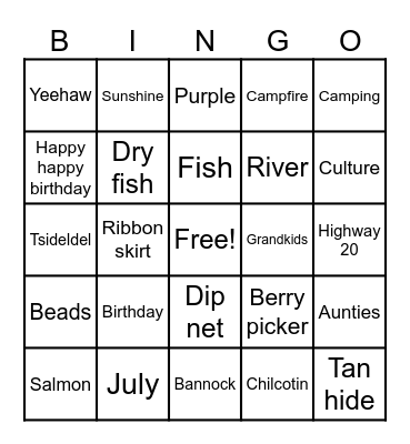 Birthday bah Bingo Card