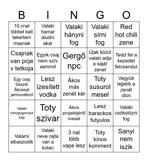 Áki hessz Bingo Card