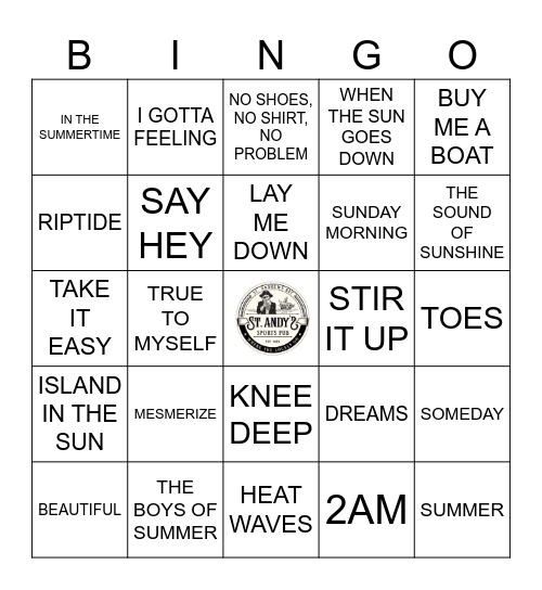SUMMERTIME CLASSICS Bingo Card