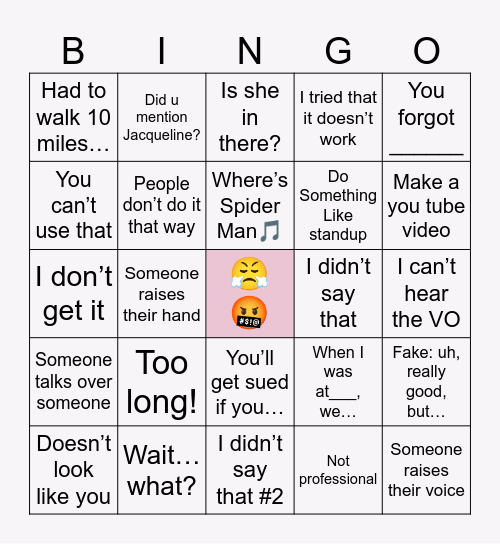 LBV zoom bingo Card