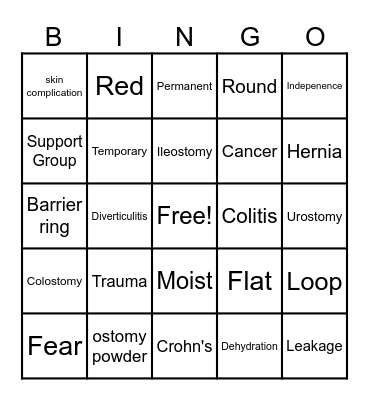 Ostomy Bingo Card