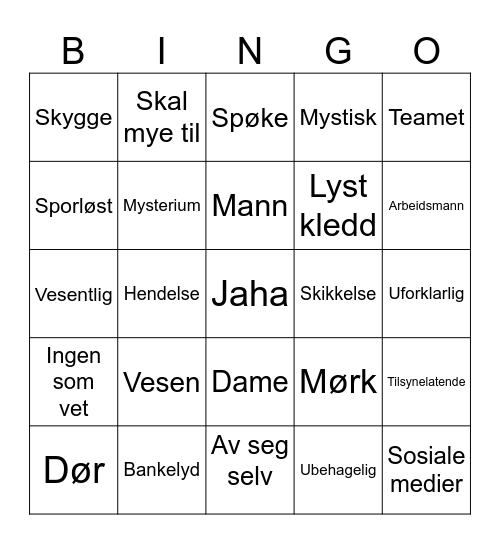 Åndenes makt Bingo Card