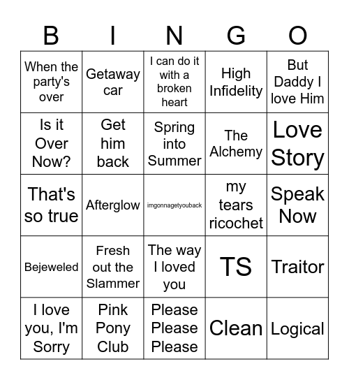 The Summer I Turned Pretty Bingo Card