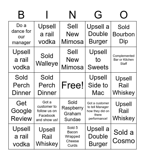 Brick's Bingo Card