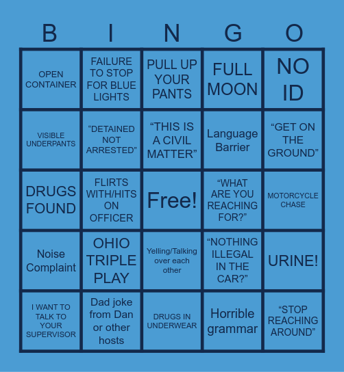 OPL 7/18/25 Bingo Card