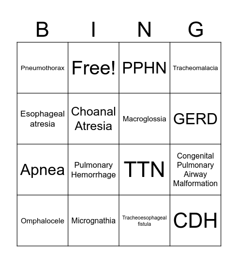 Week 5 Neo Bingo Card