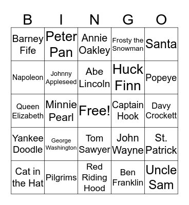 PEOPLE WHO WORE HATS Bingo Card