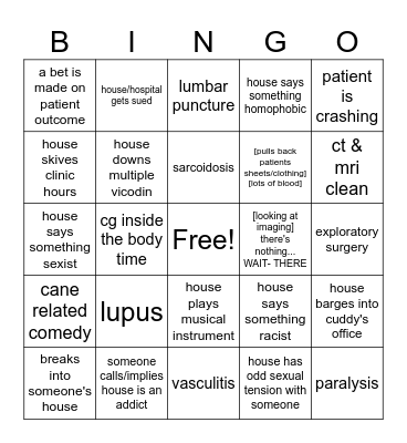 House Bingo! Bingo Card
