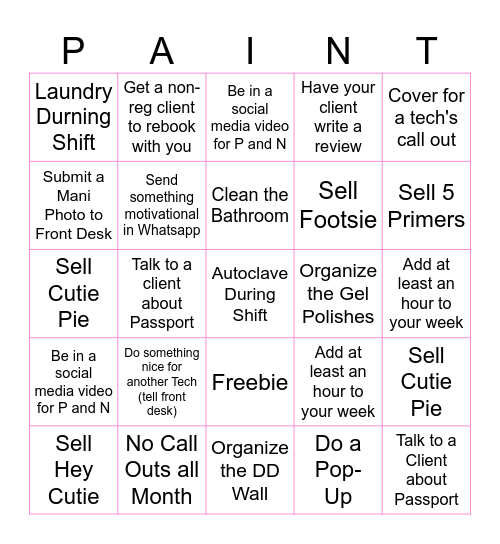 AUGUST TECH BINGO Card