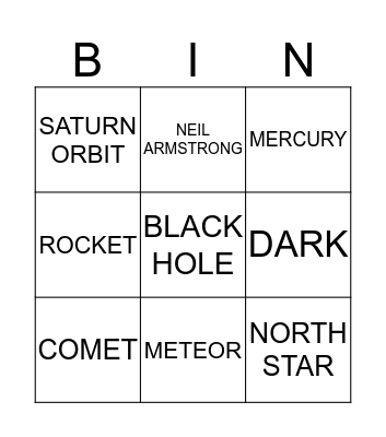 SPACE BINGO Card