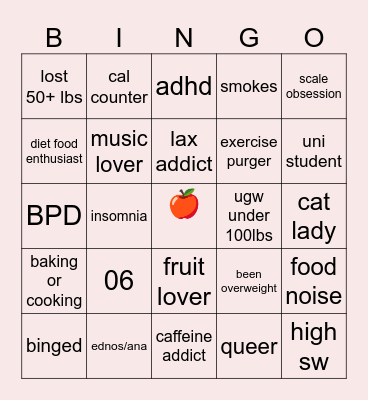 rose bingo Card