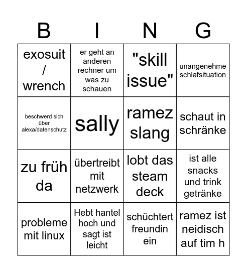 ramez bolingo Bingo Card