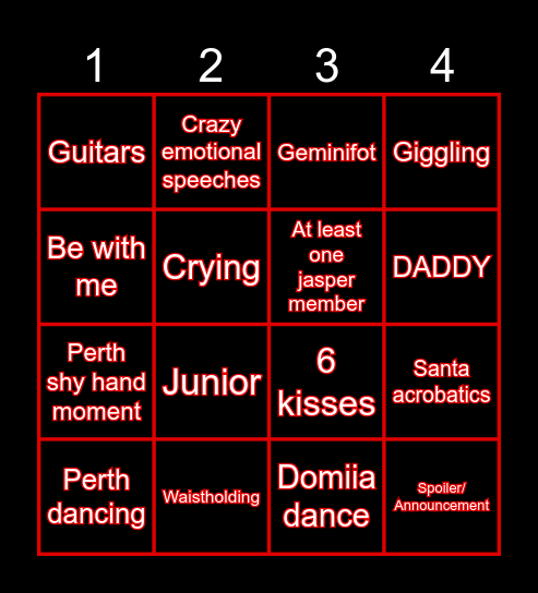 Fancon Bingo Card
