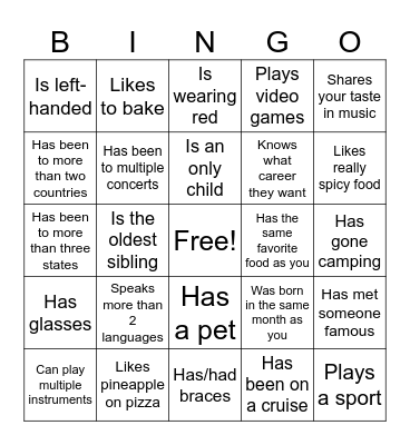 Icebreaker Bingo: Find Someone Who Bingo Card
