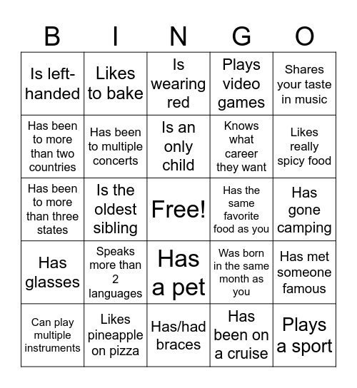 Icebreaker Bingo: Find Someone Who Bingo Card