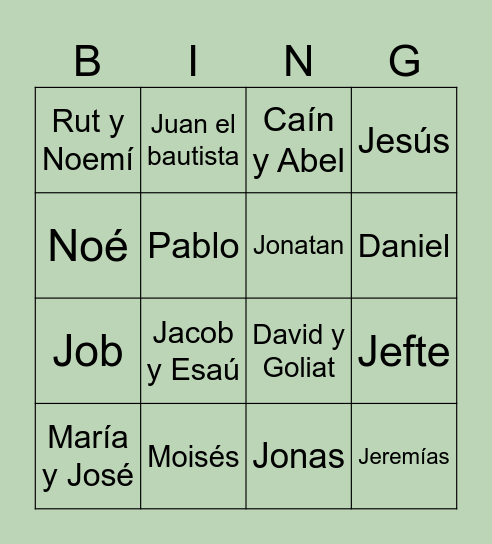 Bingo Biblico Bingo Card