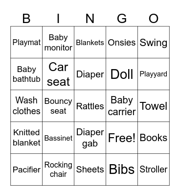 Ramya's Babyshower Bingo Card
