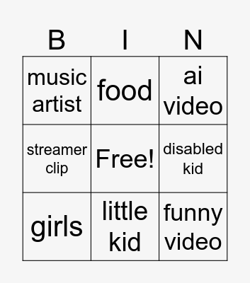 STREAM BINGO Card