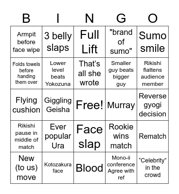 SUMO July 2025 Bingo Card