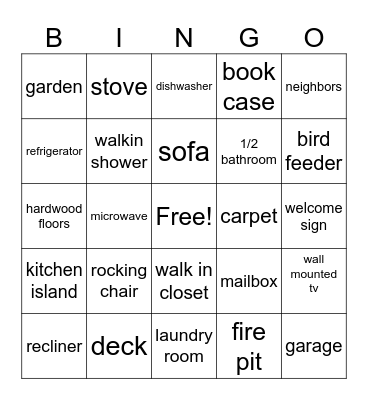 Homeowner's Bingo Card