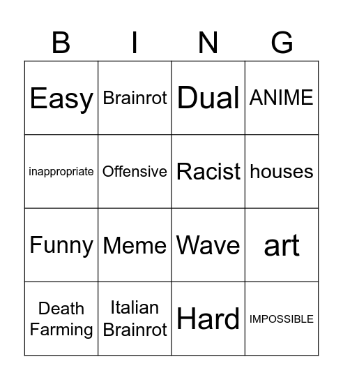 gd BINGO Card