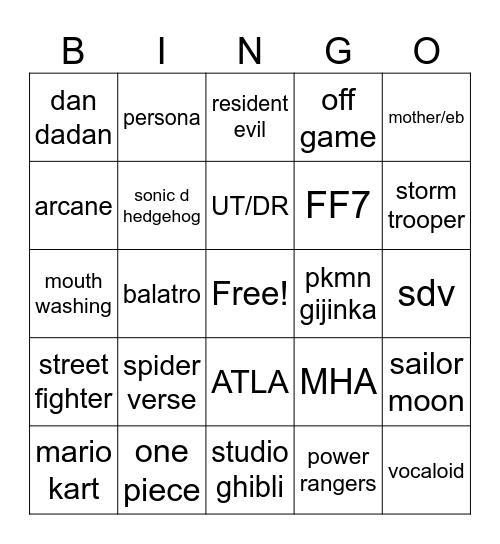 Bingo Card