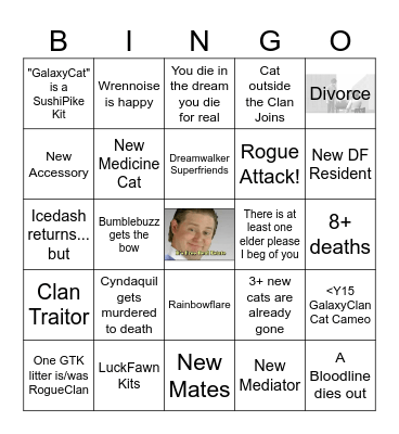 GalaxyClan Y28 Bingo Card