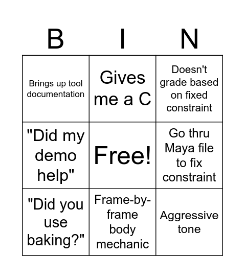AS2 Bingo Card