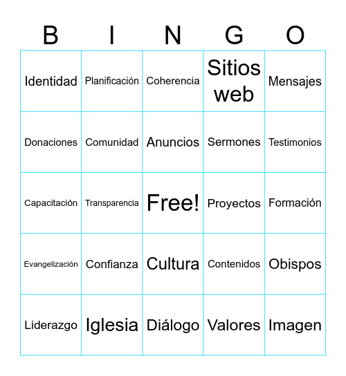 Comunicación en la iglesia Bingo Card