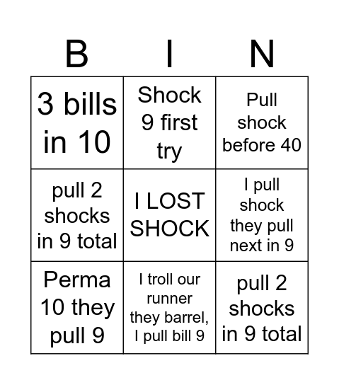 MKW Bagging Bingo Card