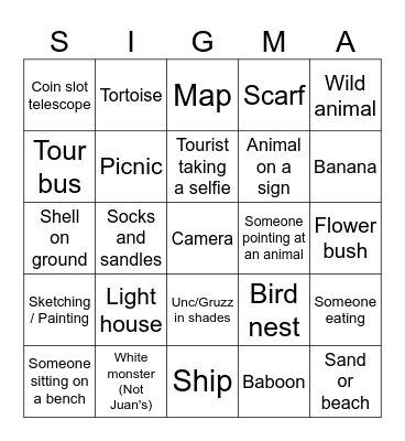 SIGMAS BINGO Card