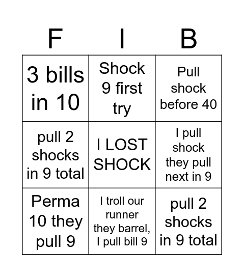 MKW Bagging Bingo Card
