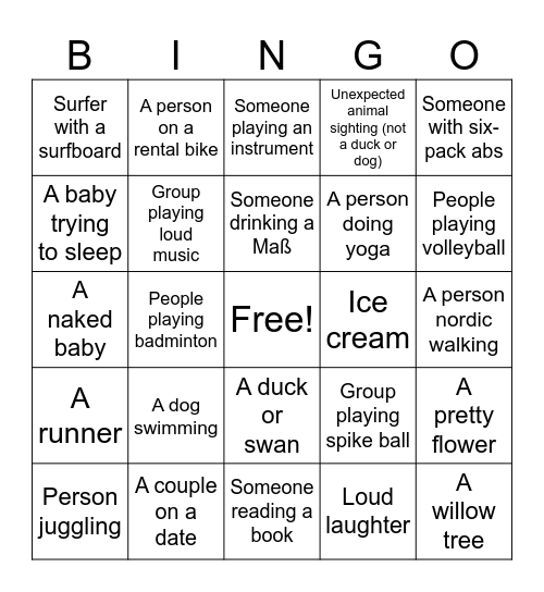 Birthday Bingo Card