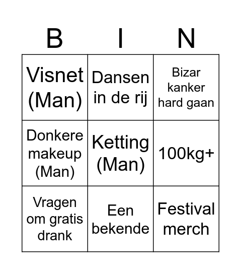 VERKNIPT BINGOOOOO Bingo Card