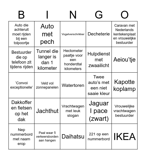 Van der Linden autobingo Card