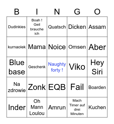 Hagen’s birthday Bingo Card