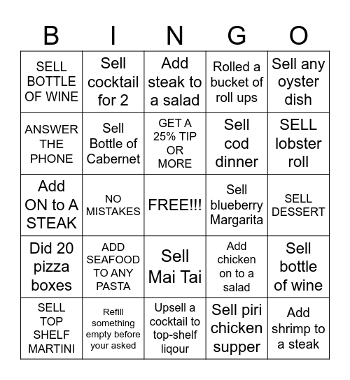 SERVER BINGO Card