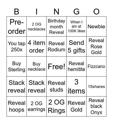 Fizzin with Sheri Bingo Card