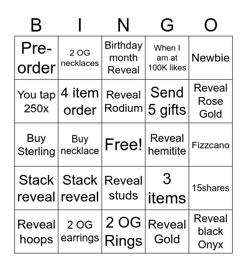 Fizzin with Sheri Bingo Card