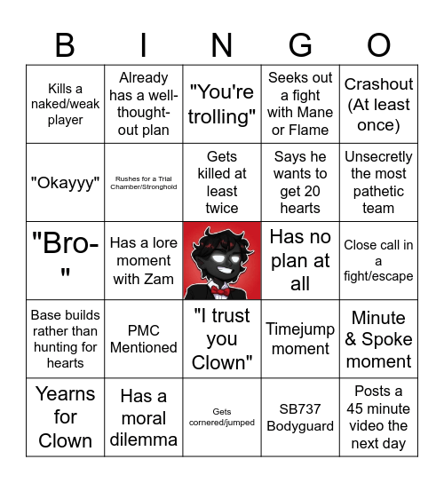 Minutetech S7 First Day Bingo Card