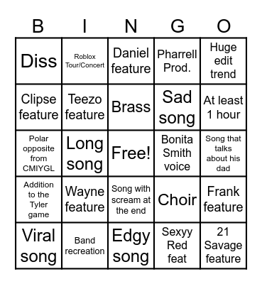 DON'T TAP THE GLASS Bingo Card