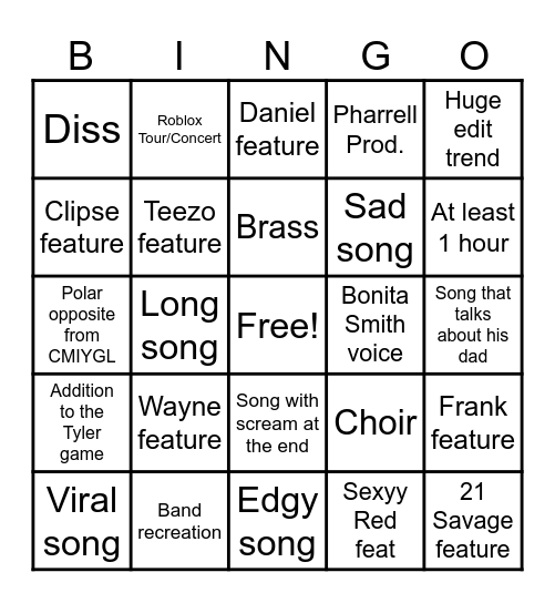 DON'T TAP THE GLASS Bingo Card